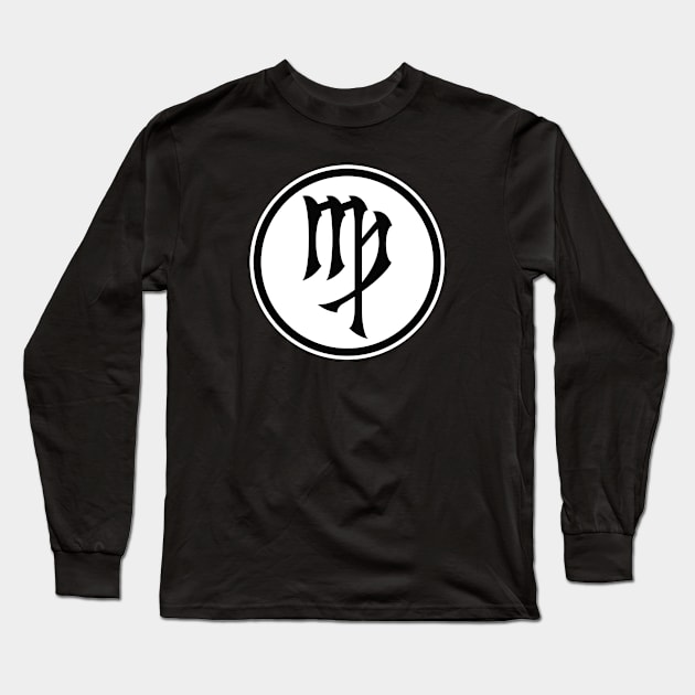 ZODIAC SERIES: VIRGO (BLACK & WHITE) Long Sleeve T-Shirt by inksquirt